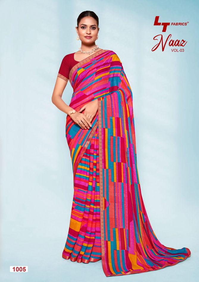 Naaz 03 By Lt Daily Wear Micro Printed Sarees Wholesale Price In Surat